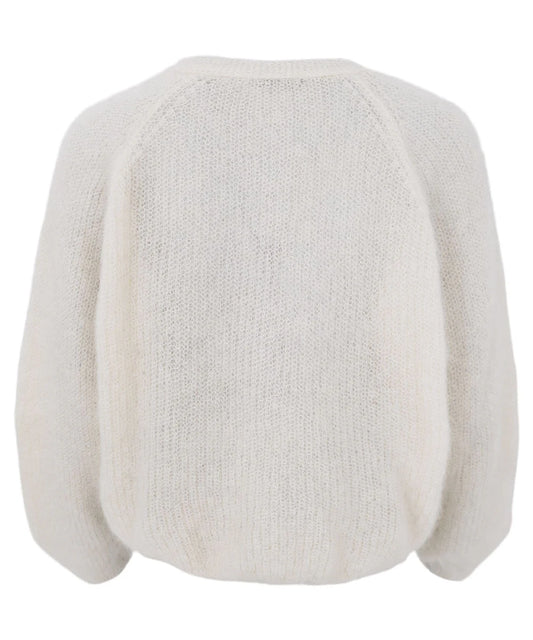BLACK COLOUR BJOERK Cross Jumper - Offwhite