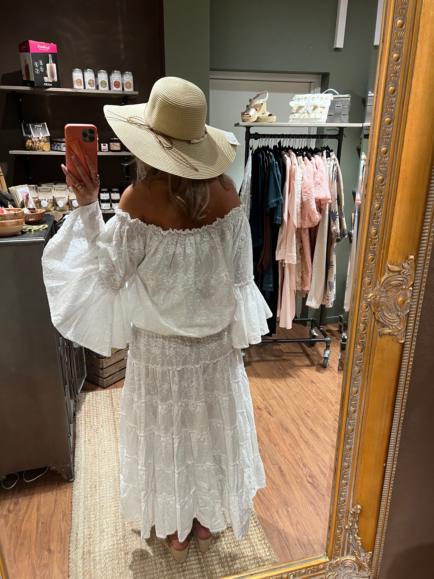 Coconut Milk, Aline Blouse - White Embroidery