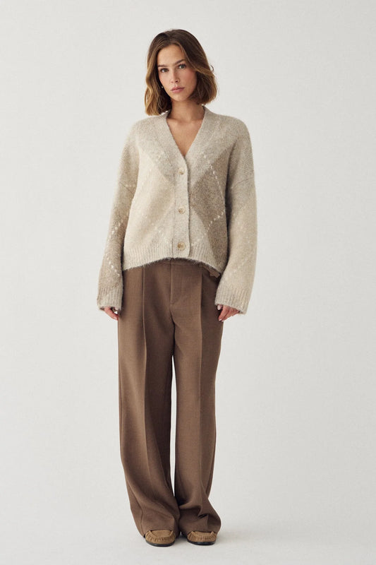 Noella Laiana Knit Cardigan Beige Mix