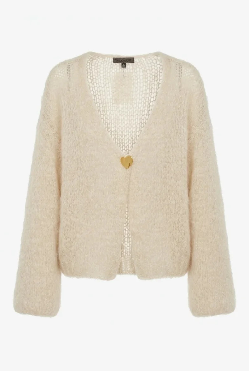 Beige Chloé-kofta i kid mohair med mjuk, fluffig yta Märke Honey & Haze