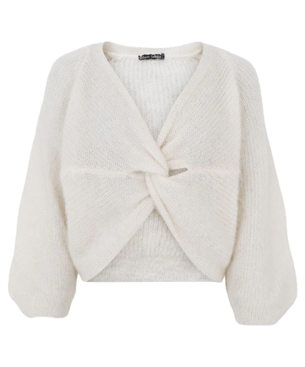 BLACK COLOUR BJOERK Cross Jumper - Offwhite