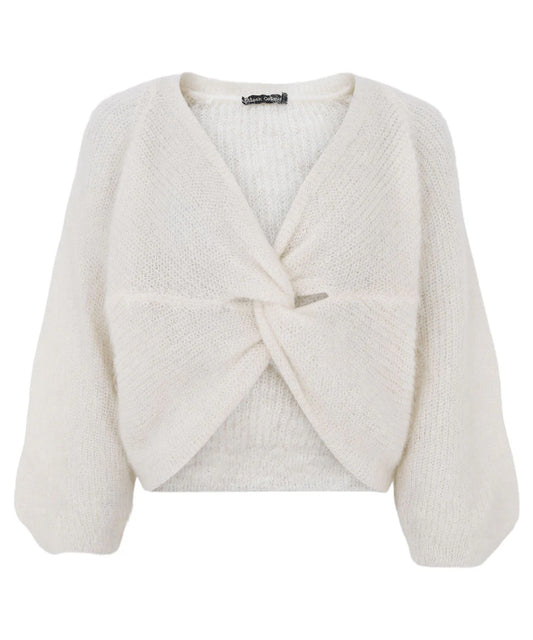 BLACK COLOUR BJOERK Cross Jumper - Offwhite