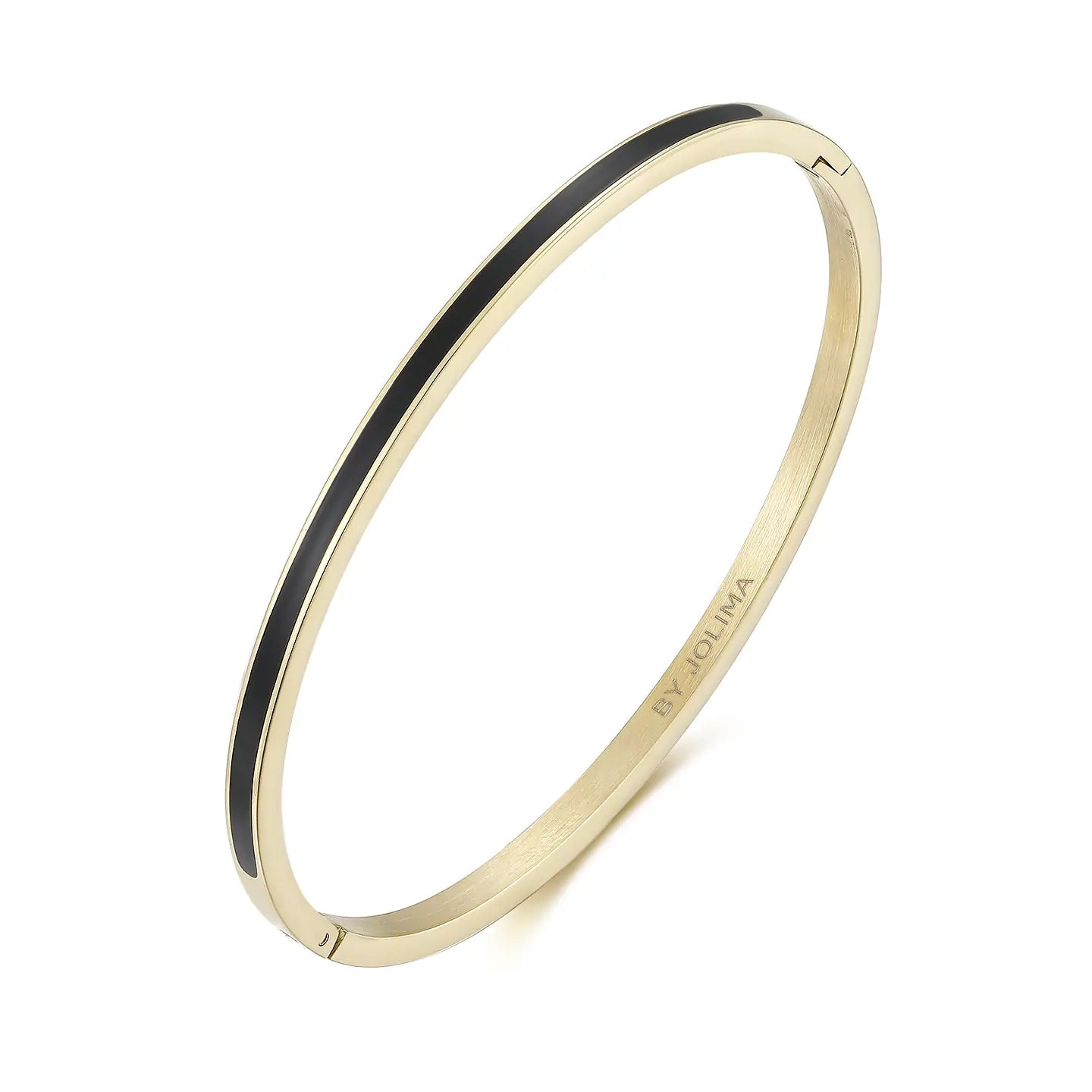 By Jolima Poppy mini bangle, black gold