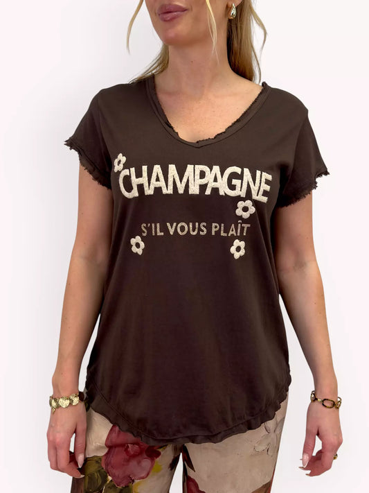 T-shirt Champagne & Brun – Sabrina Gemini | Lilla butiken & Södersol