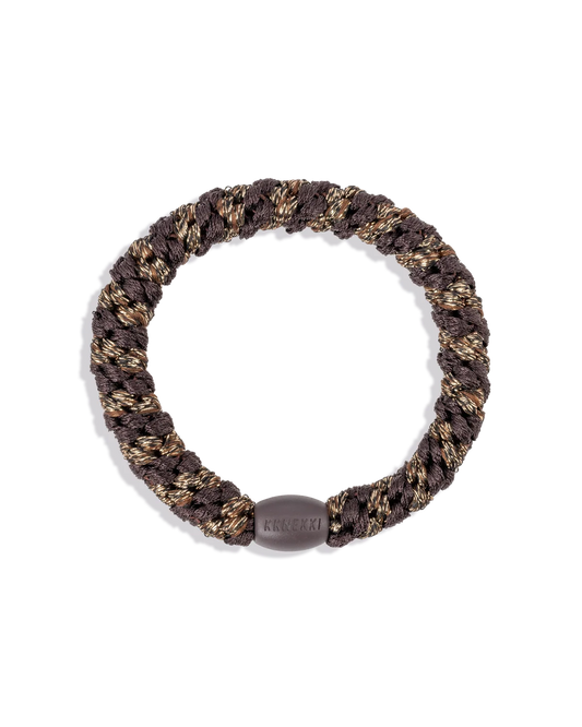 Kknekki original hair ties BROWN-COFFE GLITTER STRIPE
