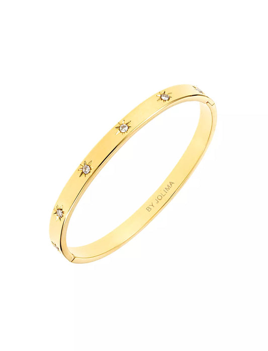 By Jolima Crystal star bangle gold