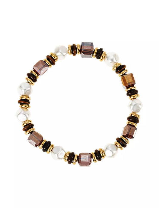 By Jolima Elastic brown mix bracelet