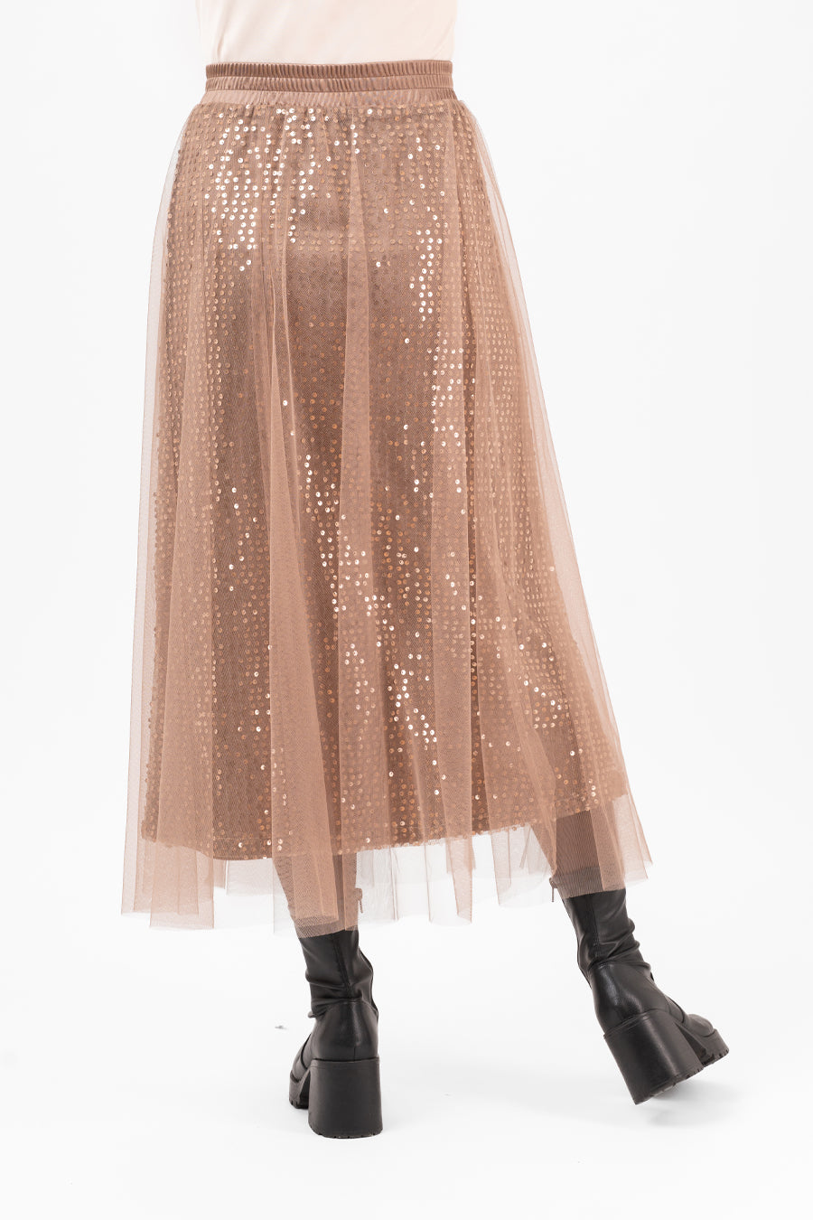 Cherie Tulle Skirt Toffee Brown |Capri Collection
