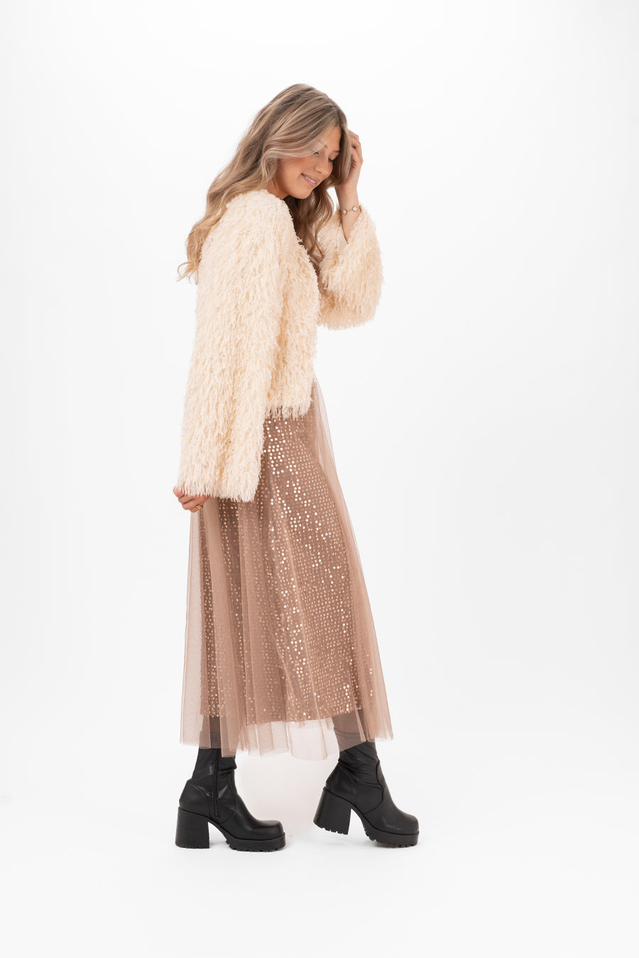Cherie Tulle Skirt Toffee Brown |Capri Collection