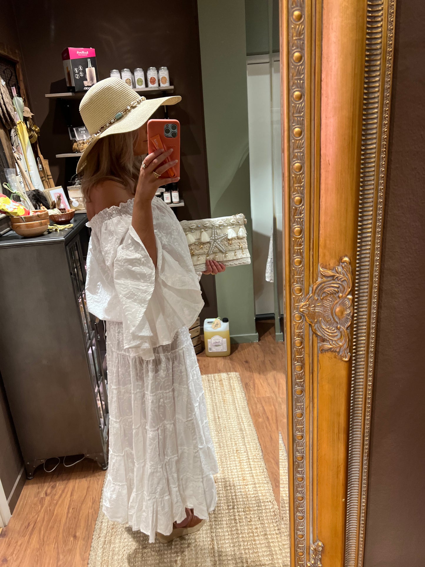 Coconut Milk, Aline Blouse - White Embroidery
