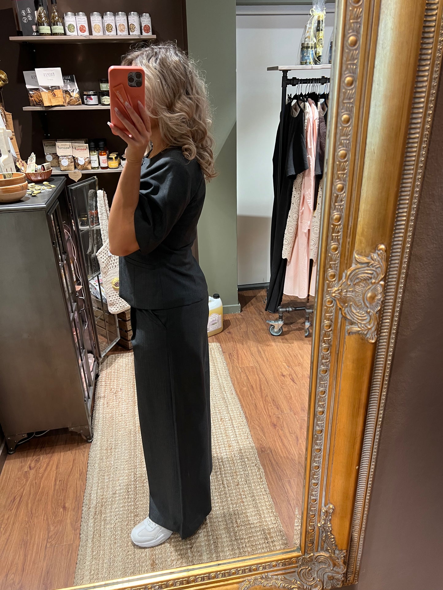 Noella N-Kazia MW Pants Grey Herringbone