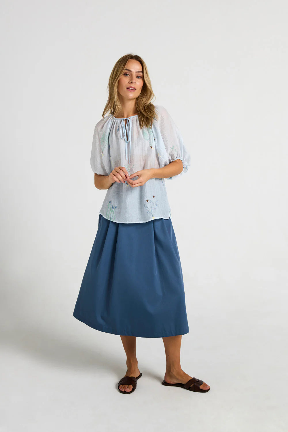 Costamani Louisa Blouse - Blue Flower