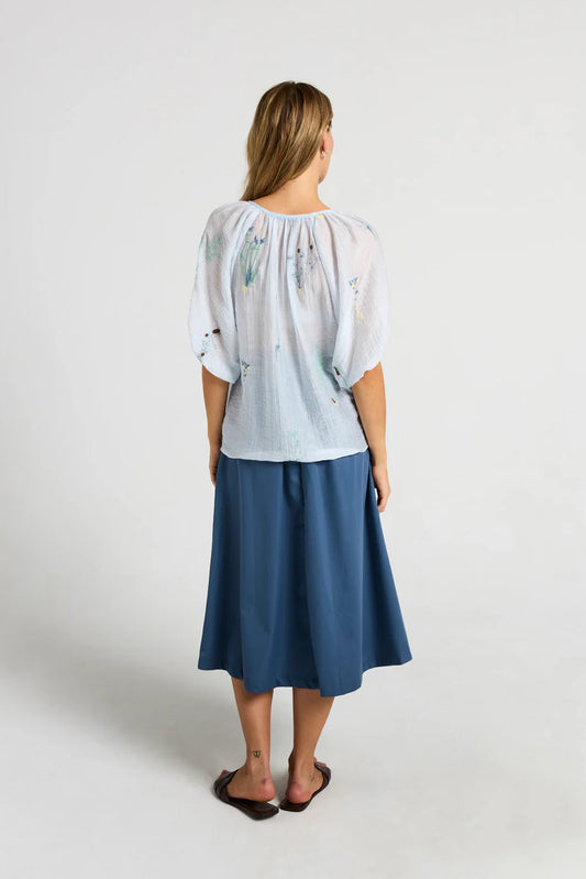 Costamani Louisa Blouse - Blue Flower