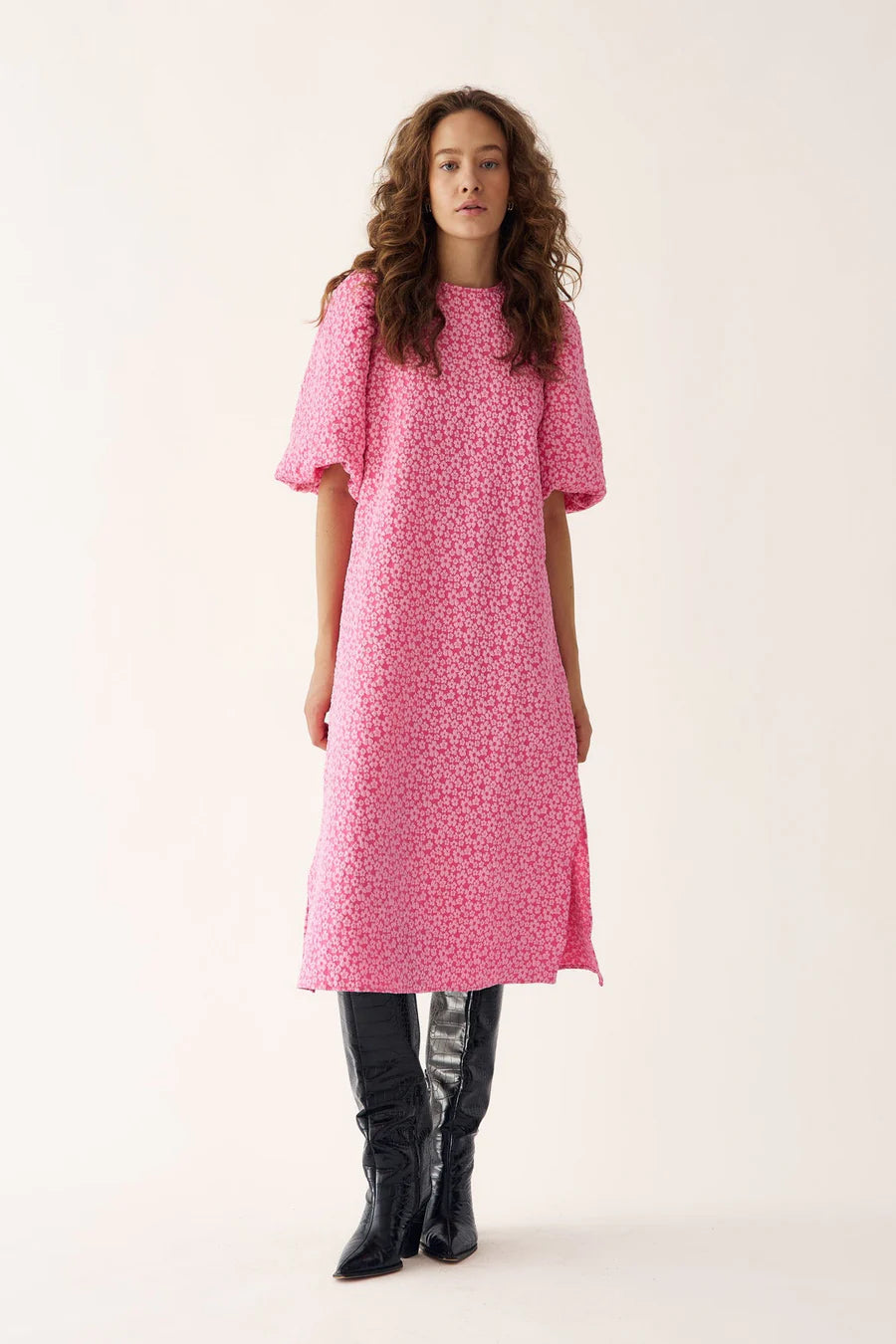 Noella Reno Pastis Long Dress Bright Pink