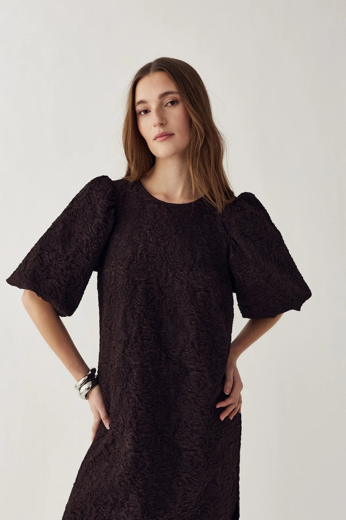 Noella Pastis Long Dress Chocolate
