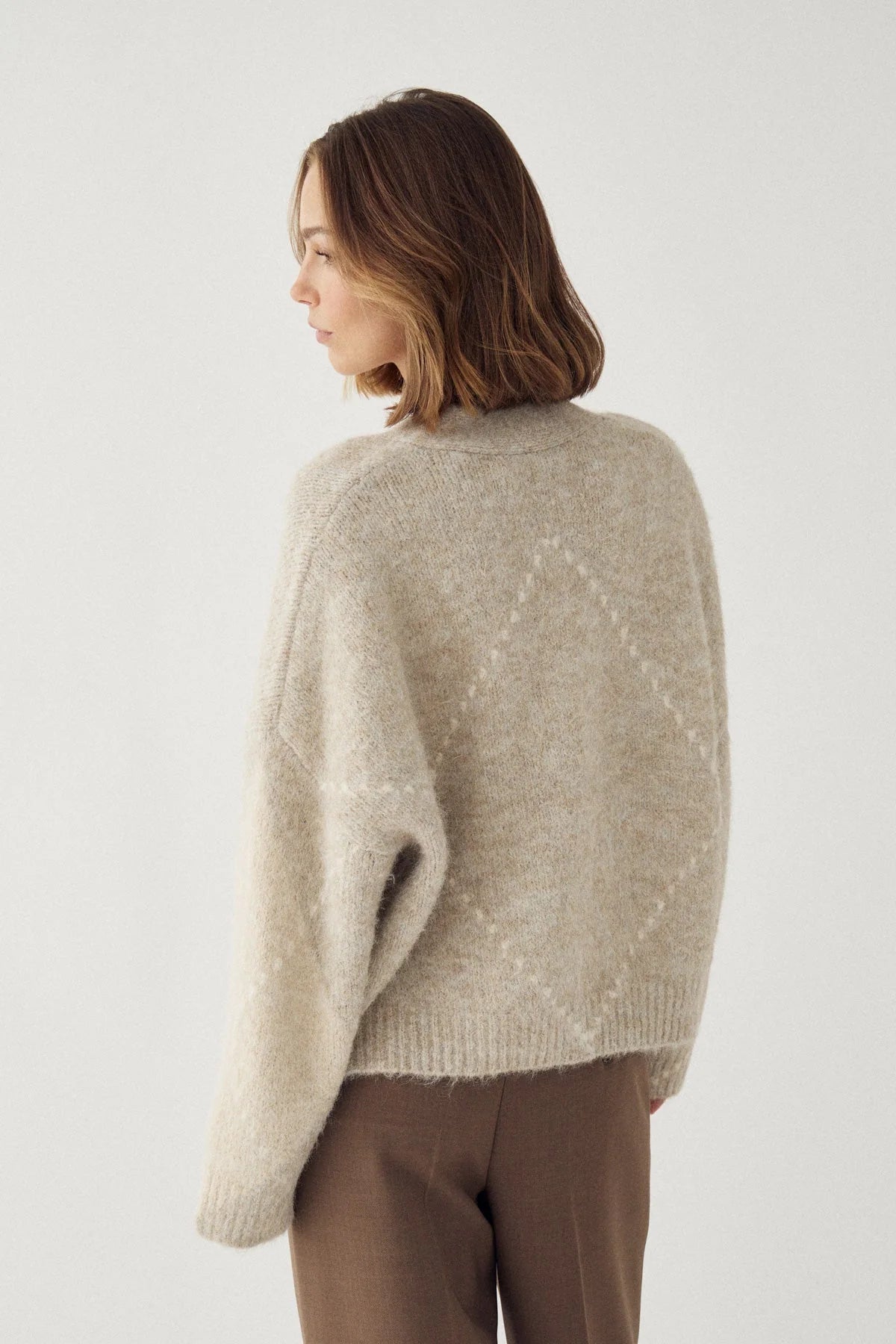 Noella Laiana Knit Cardigan Beige Mix