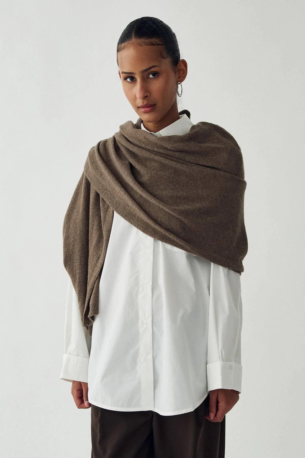 Noella NIVA KNIT SCARF Brown