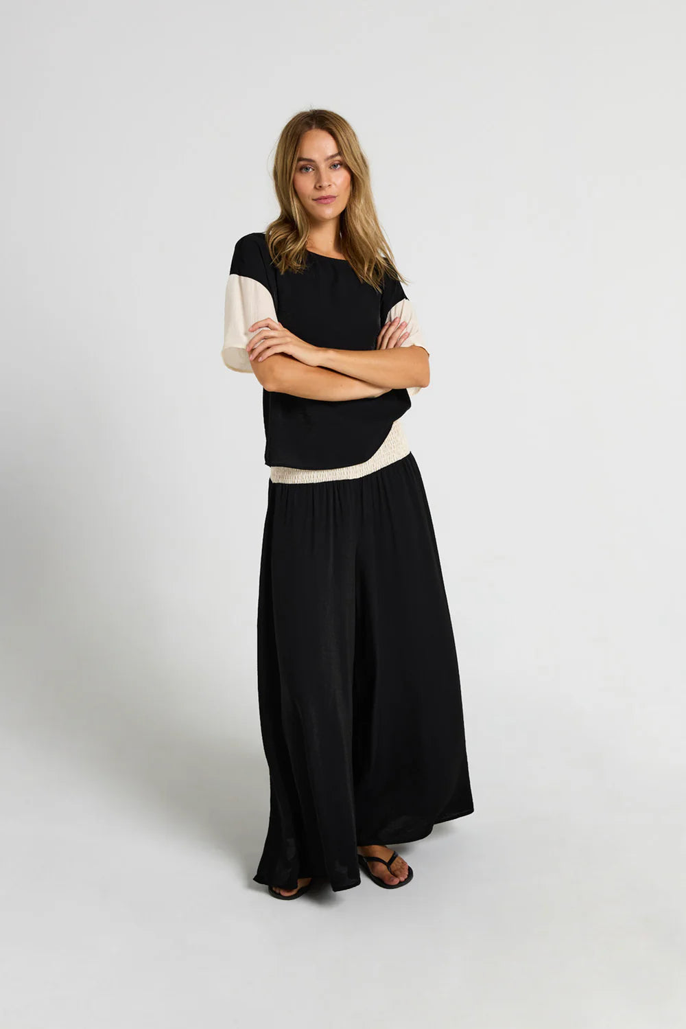 Costamani Prato Blouse - Black/Whisper