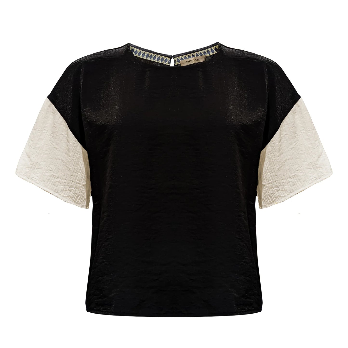 Costamani Prato Blouse - Black/Whisper