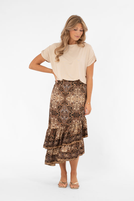 Willa Skirt Lavender/Coffee/Black