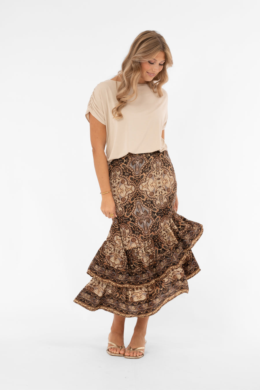 Willa Skirt Lavender/Coffee/Black