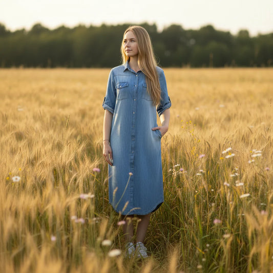 Jörlevik Of Sweden  Jeansklänning, Ljus Jeansblå