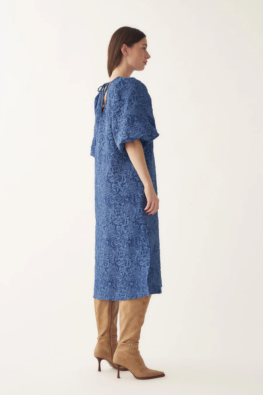 Noella N-Pastis Long Dress Dusty Blue